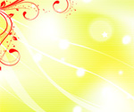 yellow background with red swirls